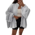 thumbnail image 1 of Ounisa Womens Oversized Cardigans Long Lantern Sleeve Button Down Chunky Knit Loose Fall Sweater Coats, 1 of 6