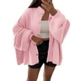 thumbnail image 1 of Ounisa Womens Oversized Cardigans Long Lantern Sleeve Button Down Chunky Knit Loose Fall Sweater Coats, 1 of 6
