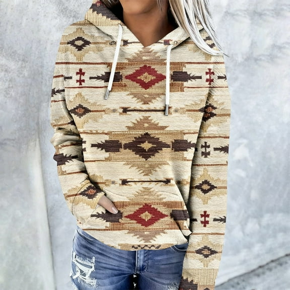 Ounisa Womens Oversized Hoodies Fleece Drawstring Retro Sweatshirts Fall Fashion Pullover Sweaters Winter Christmas Tree Santa Claus Heart Graphic Clothes