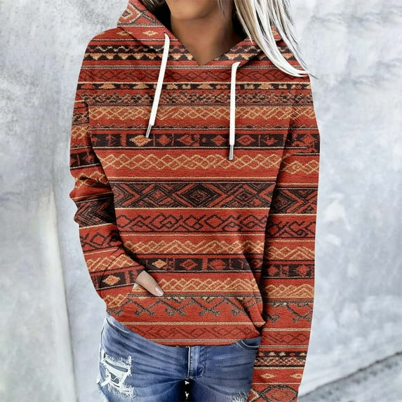 Ounisa Womens Oversized Hoodies Fleece Drawstring Retro Sweatshirts Fall Fashion Pullover Sweaters Winter Christmas Tree Santa Claus Heart Graphic Clothes