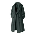 thumbnail image 1 of Ounisa Womens Oversized Long Trench Coat Double Breasted Lapel Solid Color Windproof Overcoat with Belt, 1 of 8