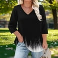 thumbnail image 1 of Ounisa Womens Plus Size Tops Non Positioning Printed V Neck T Shirts 3/4 Sleeve Blouse Summer Loose Casual Tees, 1 of 6