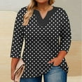 thumbnail image 1 of Ounisa Womens Plus Size Tops V Neck T Shirts 3/4 Sleeve Blouse Summer Casual Tees, 1 of 5