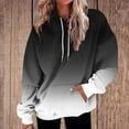 thumbnail image 1 of Ounisa Womens Pullover Fashionable Casual Gradient Sweatshirt Drawstring The Season Hoodie Long Sleeve Tops with Pocket, 1 of 5