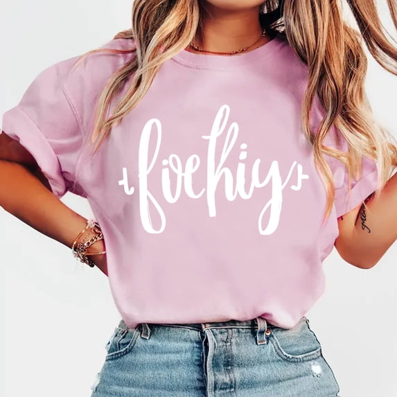 Ounisa Womens Short Sleeve T Shirt Crew Neck Printed Pullover Casual Fashion Comfortable Daily Wear Trendy Tops S-2XL