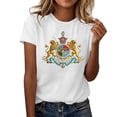 thumbnail image 1 of Ounisa Womens Short Sleeve T Shirts Crew Neck All Over Print Casual Soft Comfy Loose Fit Spring Summer Basic Daily Wear Tops S-3XL, 1 of 5