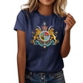 thumbnail image 1 of Ounisa Womens Short Sleeve T Shirts Crew Neck All Over Print Casual Soft Comfy Loose Fit Spring Summer Basic Daily Wear Tops S-3XL, 1 of 5