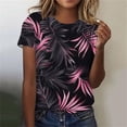 thumbnail image 1 of Ounisa Womens Short Sleeve Tees Crew Neck Printed Loose Fit Soft Fabric 2026 Spring Summer Daily Casual Fashion Trendy Comfortable Versatile Tops S-2XL, 1 of 4