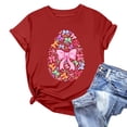 thumbnail image 1 of Ounisa Womens Short Sleeve Tops Crew Neck Easter Bunny Printed Loose Fit Cotton Blend 2026 Spring Summer Holiday Casual Comfortable Trendy Daily Wear Tees S-2XL, 1 of 4
