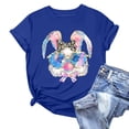 thumbnail image 1 of Ounisa Womens Short Sleeve Tops Crew Neck Easter Bunny Printed Loose Fit Cotton Blend 2026 Spring Summer Holiday Casual Comfortable Trendy Daily Wear Tees S-2XL, 1 of 4