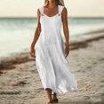 thumbnail image 1 of Ounisa Womens Summer Casual Scoop Neck Sleeveless Long Dresses Tank Top Patchwork Maxi Dress with Pockets, 1 of 8