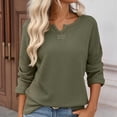 thumbnail image 1 of Ounisa Womens Sweaters Casual Drop Shoulder Long Sleeve V Neck Pullover Tops Trendy Fall Fashion Clothes 2025, 1 of 6