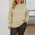 thumbnail image 1 of Ounisa Womens Tunic Loose Oversize Tops Loose Fit Long Sleeve Pleated Shirts Crewneck Pullover Solid Color Blouses, 1 of 7