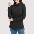 thumbnail image 1 of Ounisa Womens Tunic Tops Turtleneck Long Sleeve Shirts Oversized Fall Sweaters Side Split High Low Hemline, 1 of 8