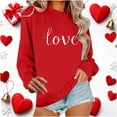 thumbnail image 1 of Ounisa Womens Valentine's Tops Love Heart Letter Cute Graphic Long Sleeve T Shirts Casual Spring Day Shirts Tee, 1 of 7