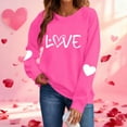 thumbnail image 1 of Ounisa Womens Valentines Sweatshirt Funny Love Heart Letter Long Raglan Sleeve Graphic Shirt Casual Pullover Top, 1 of 8