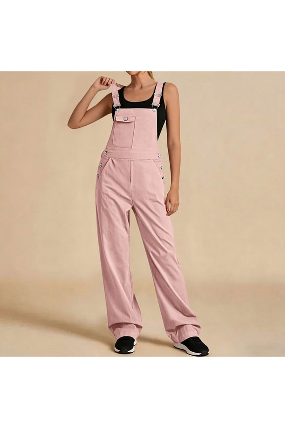 Workout Jumpsuits For Women With Pockets Beach Casual Adjustable Summer Wide Leg Rompers Sleeveless Overalls