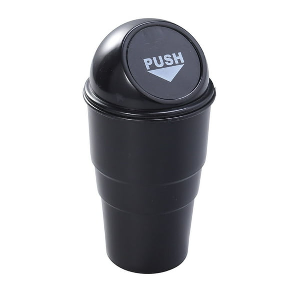 Ounona Car Trash Can with Lid Garbage Dust Bin Storage Barrel Fits Cup Holder