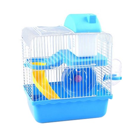 Ounona Double Layer Hamster Cage Pet House, Acrylic, 1pc (Light Blue)
