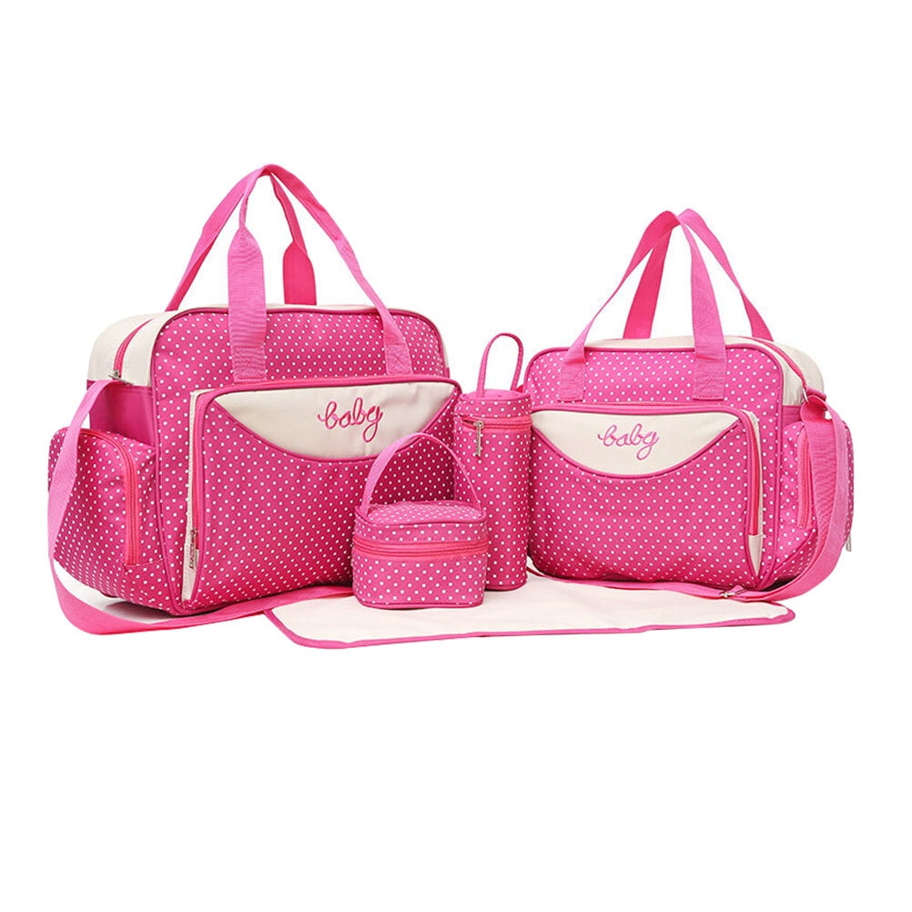 Ounona Multifunctional Large Diaper Bag Tote with 5 Pieces, Multicolor, Spacious and for Baby Care