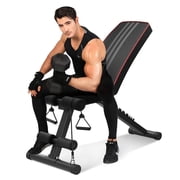 Ounuo Adjustable Folding Weight Bench 2021 Upgraded Version, 330lbs Capacity Decline Incline Bench Press Workout Bench for Strength Training Home Gym