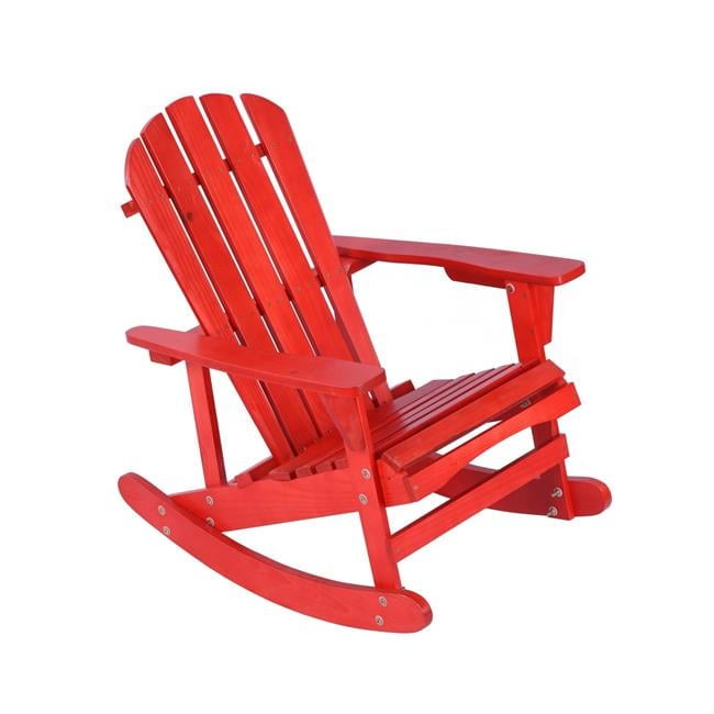 Red Pine Wood Outdoor Adirondack Rocking Chair
