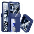 thumbnail image 1 of Oupeigar For Motorola Razr Ultra 2025 Wallet Case,Full Body Shock Protection,Hinge Protection And With Card Clip [RFID Shielding] and Screen Protector- Blue, 1 of 9