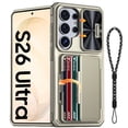 thumbnail image 1 of Oupeigar for Samsung Galaxy S26 Ultra Case Wallet RFID with Lanyard,Cards Holder,Camera Cover,Edge Raised,Rugged Silicone Phone Case-Titanium, 1 of 8