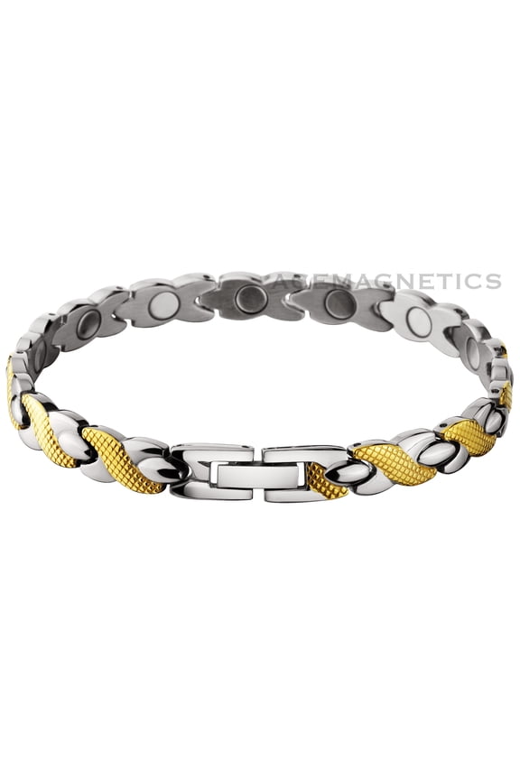 Our 11G Magnetic Bracelet W/18kK Gold Plate & Negative Ion's ..What A Gift!...NEW