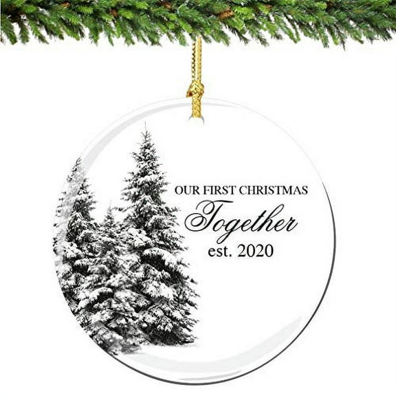 Our 1st Christmas Together Ornament 2023 Wonderland Porcelain Ornament Boyfriend Girlfriend Future Newlyweds Gift Idea