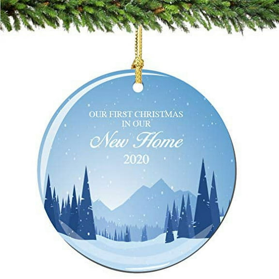 Our 1st Christmas in Our New Home Ornament 2023 Blue Wonderland Porcelain Ornament Married Wedding House Warming Gift