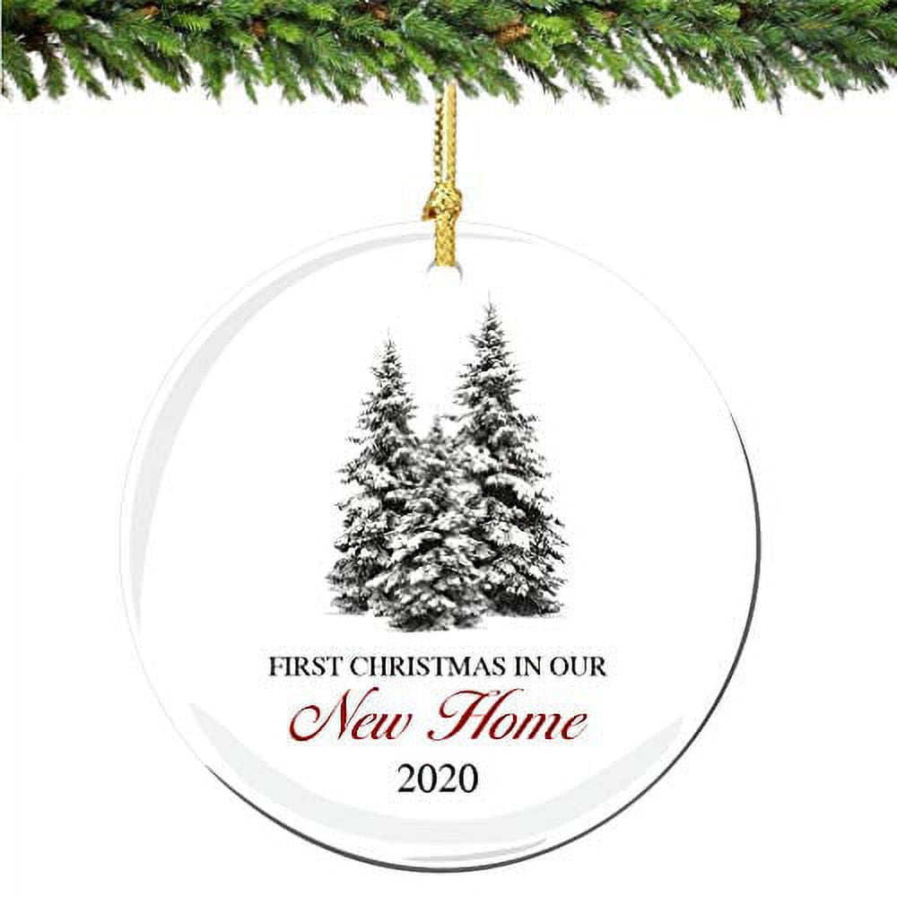 Our 1st Christmas in Our New Home Ornament 2023 Winter Trees Porcelain Ornament Married Wedding