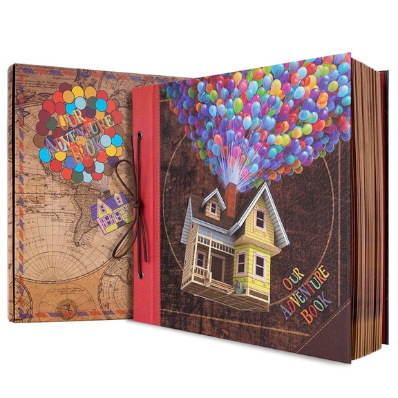 Hormy Large 12x12 Scrapbook Album Our Adventure Book DIY Memory Travel Scrap Book with Stickers Kit Gift for Christmas, Birthday, Wedding, Leather