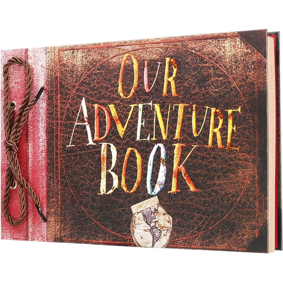Our Adventure Book Scrapbook Photo Album Travel Journal Book,Retro Style Embossed Cover,Photo Book Kit,Memory Book,Travel Diary