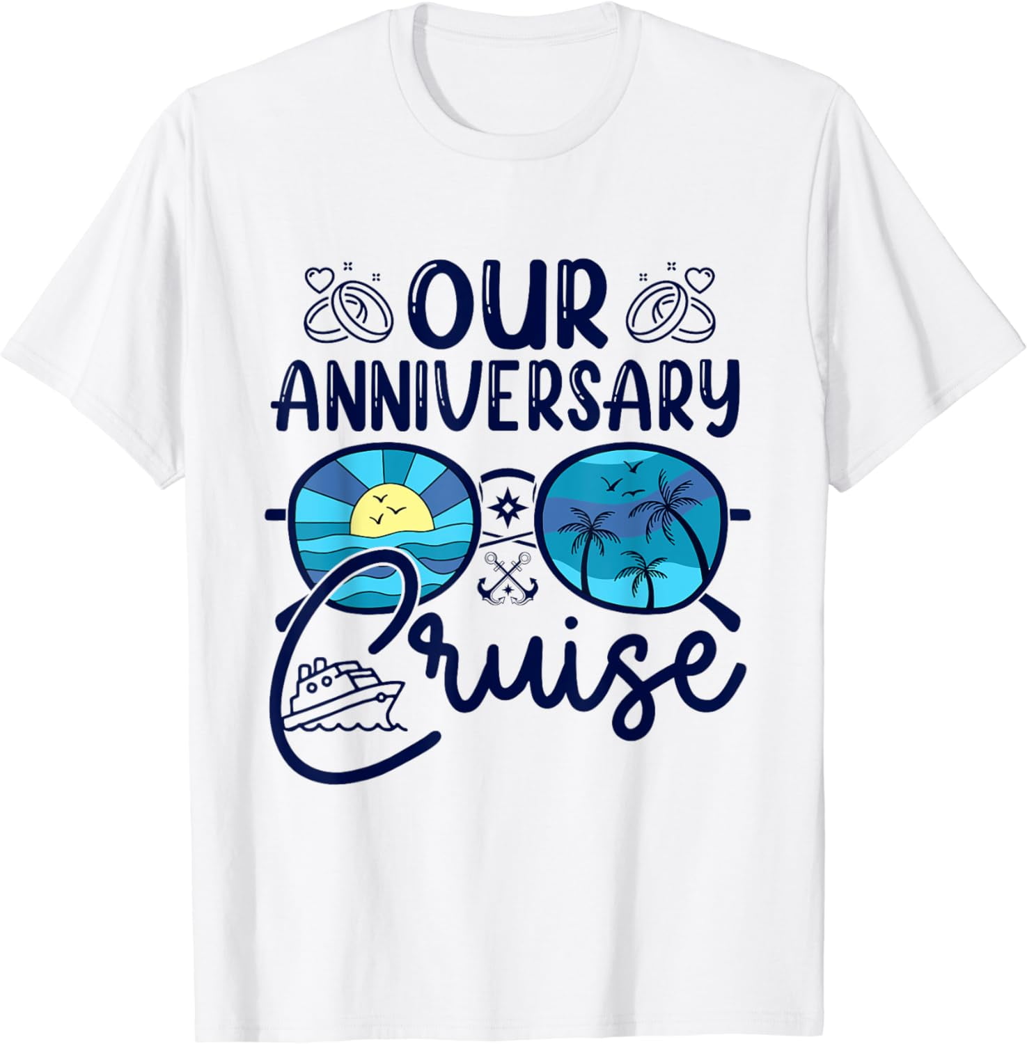 Our Anniversary Cruise Trip Wedding Husband Wife Couple T-Shirt ...