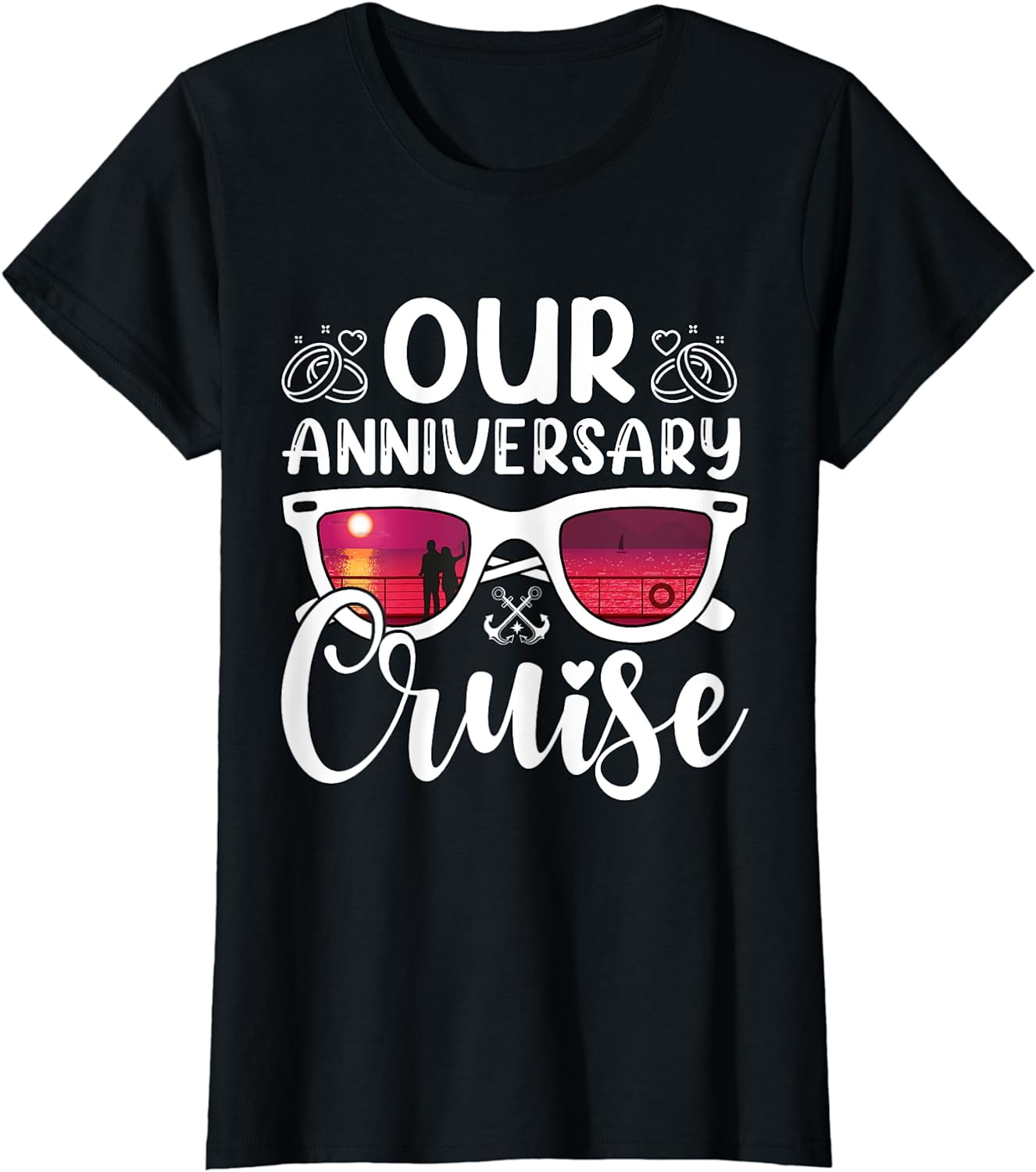 Our Anniversary Cruise Trip Wedding Husband Wife Couple T-Shirt ...