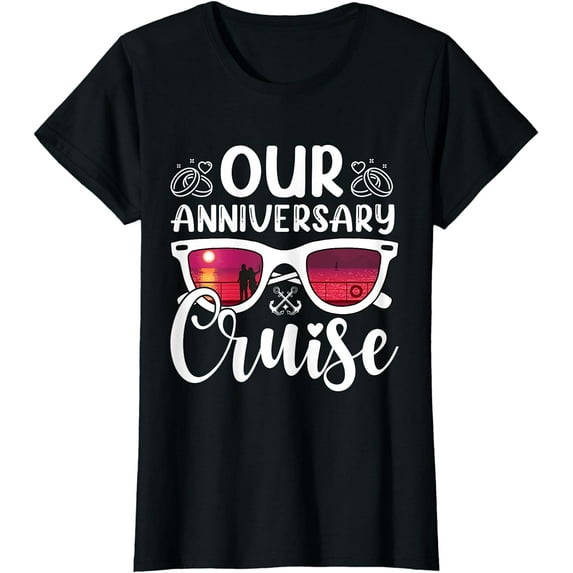 Our Anniversary Cruise Trip Wedding Husband Wife Couple T-Shirt