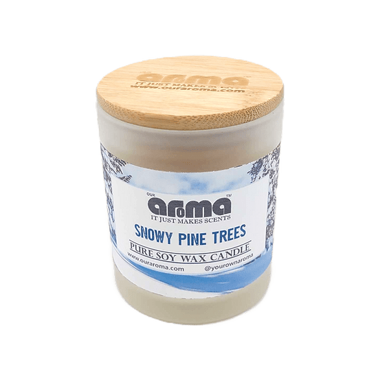 Our Aroma 10 Oz Snowy Pine Trees Soy Wax Jar Candle