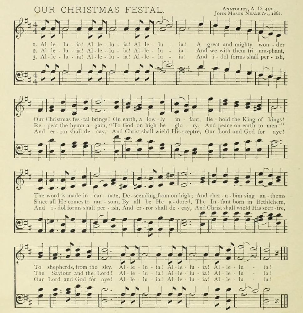 Our Christmas Festal Christmas in Song 1891 Canvas Art -  (24 x 36)