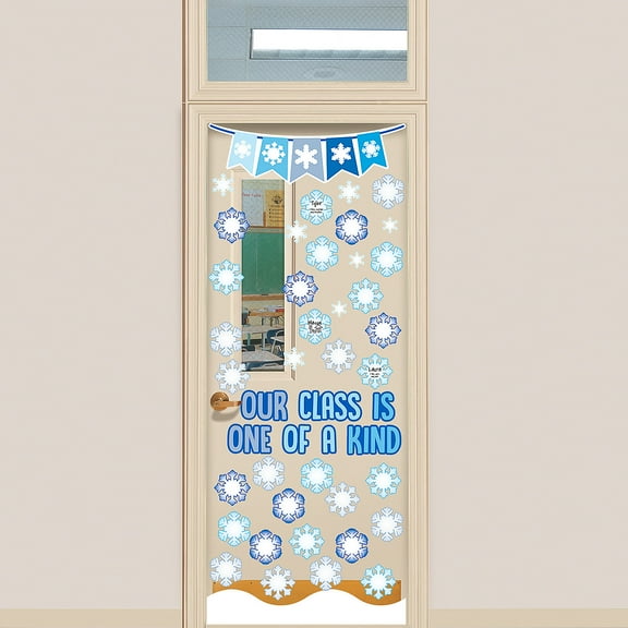 Our Class is One of a Kind Snowflake Door Decorating Kit - 59 pieces