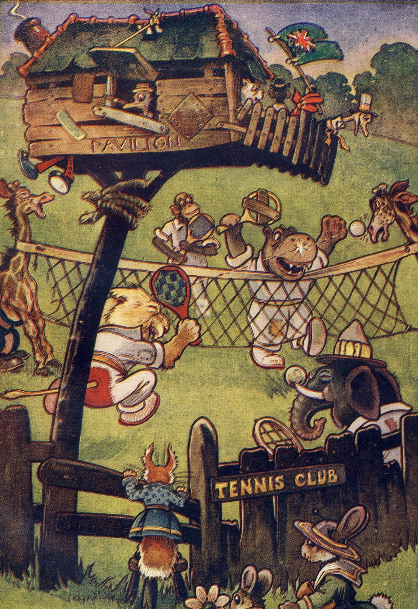 Our Darlings c1900 Animal tennis Canvas Art - Unknown (24 x 36)