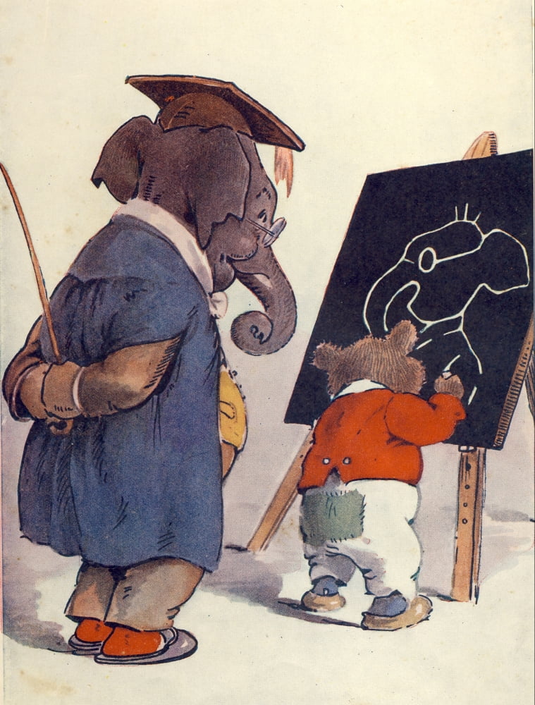 Our Darlings c1900 Elephant headmaster Canvas Art - Unknown (18 x 24)