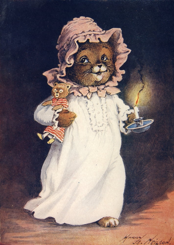 Our Darlings c1900 Ready for bed Canvas Art - Harry B Nielsen (24 x 36)