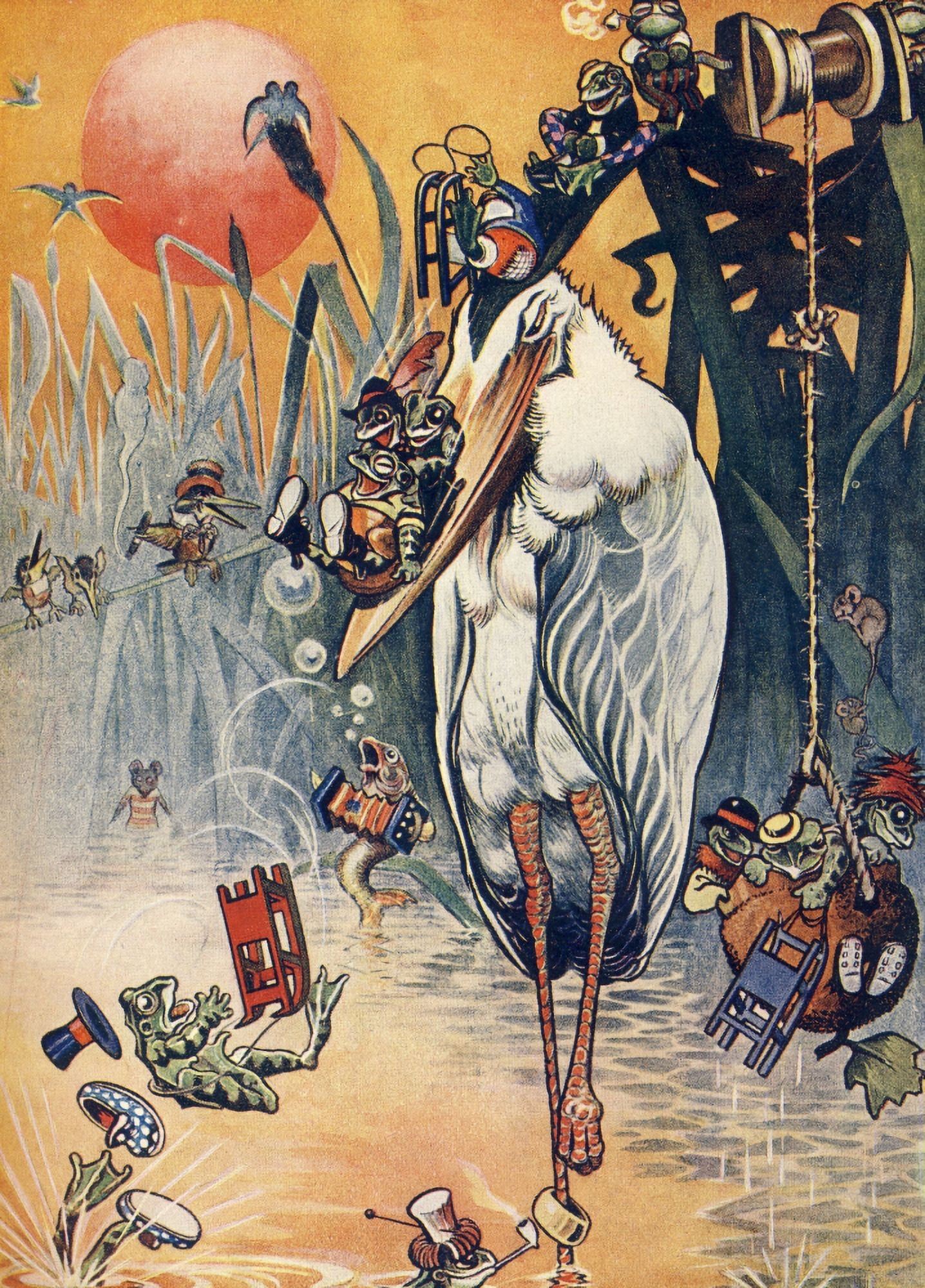 Our Darlings c1900 Stork Canvas Art - Unknown (18 x 24)