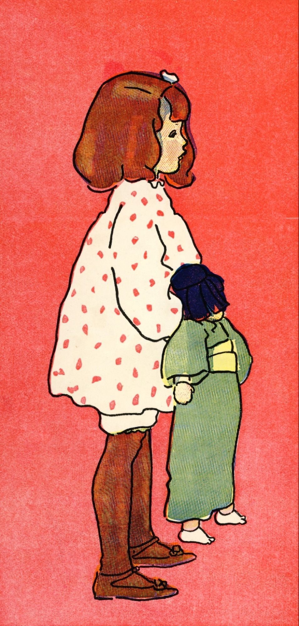 Our Darlings c1908 Girl with doll Canvas Art - Edith Farmiloe (18 x 24)
