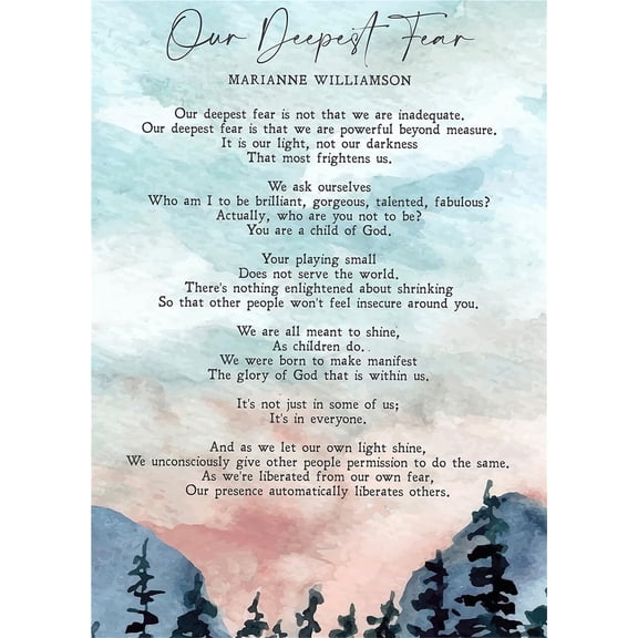 Our Deepest Fear Poem Wall Art poster ,Modern Family Poster on Bathroom for Bedroom Wall Kitchen poster