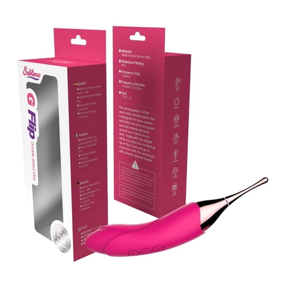 Our Erotic Journey G Flip Double Sided Clitoral Vibrator-Hot Pink | 5 Year Warranty
