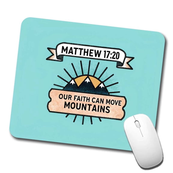 Our Faith Can Move Mountains Bible Mouse Pad Low Profile Gaming Mat