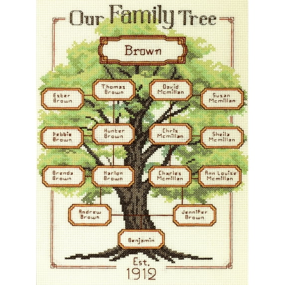 Dimensions Cross Stitch Kit 9x12 Our Family Tree