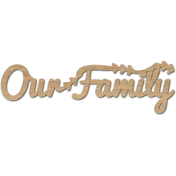 Our Family Laser Cut Wood Letter Sign Arrow Wall Decor Cutouts Unfinished Wooden Signs Wall Art Basswood Hanging Sculpture Decoration